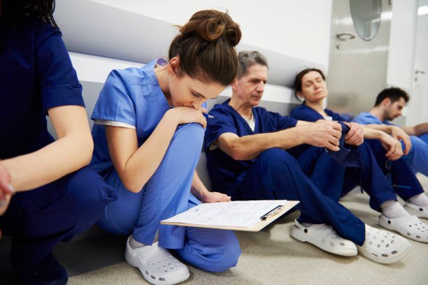 female doctor examining the medical record
